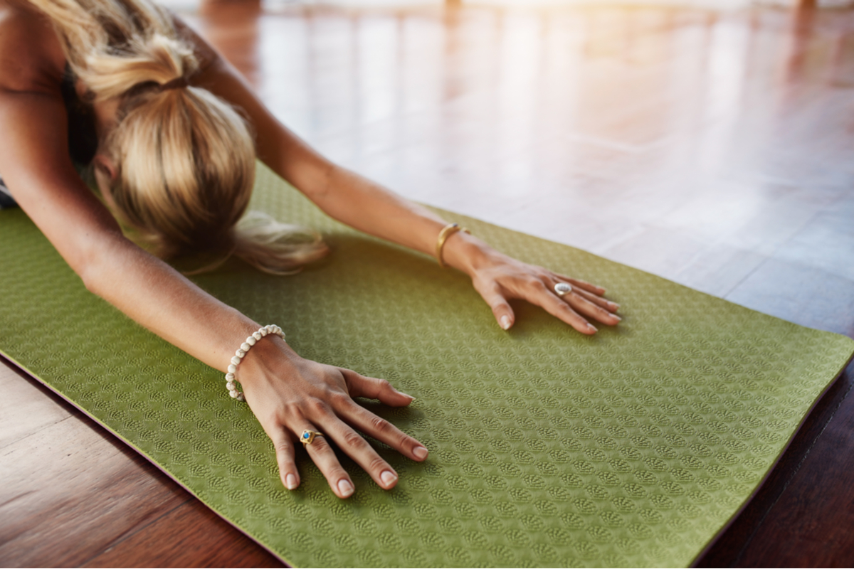 new yoga mat slippery