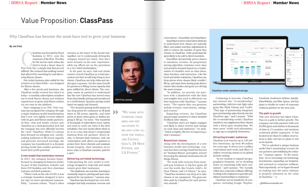 ClassPass CEO Fritz Lanman Talks Growth and Innovation with IHRSA